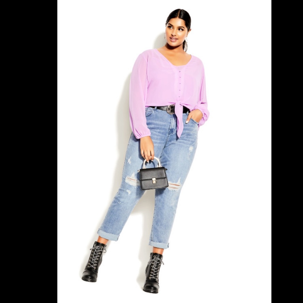 NWT City Chic tie top- Lilac